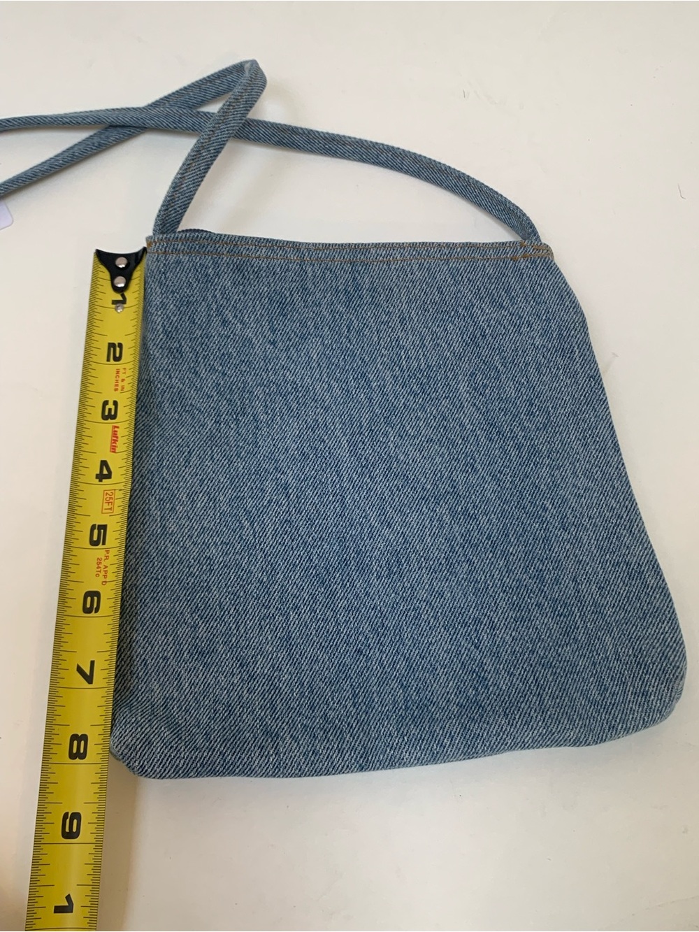 Handcrafted Levi’s Beaded Embellished Denim Light Blue Crossbody Bag Purse Tab - Picture 6 of 8